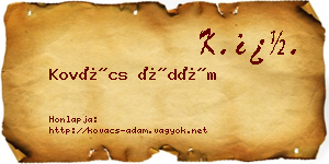 Kovács Ádám névjegykártya
