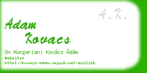 adam kovacs business card
