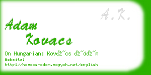 adam kovacs business card
